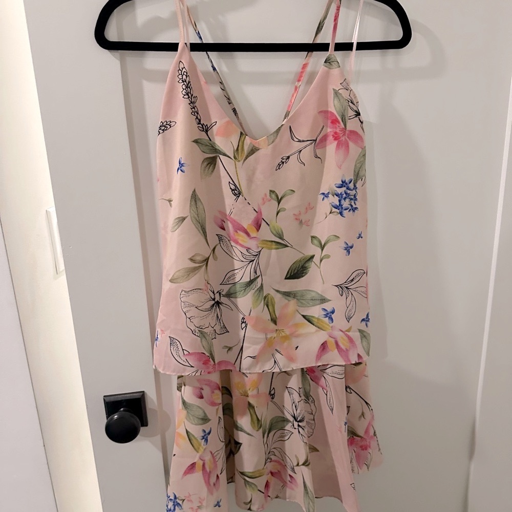 Yumi Kim Pink Floral Strappy Mini Dress Size M